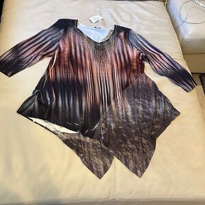 Live and Let Live Women's Top in Black and Orange